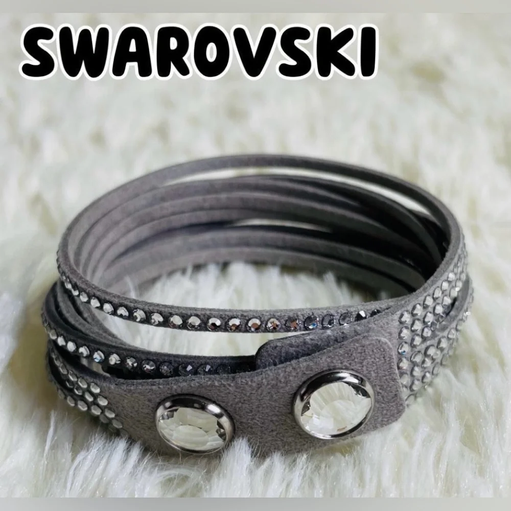 Authentic Swarovski Slake Light Gray Wrap Bracelet ( choker ). RETIRED. BNIB. - Picture 6 of 13